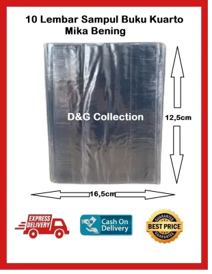 SAMPUL BUKU KWARTO PLASTIK BENING / SAMPUL BUKU BIASA / SAMPUL BUKU KUARTO ( 10 PCS )
