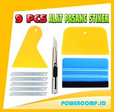11 PCS Alat Pemasang Stiker Vinyl Mobil Motor Kaca | Squeegee Scraper Cutter 5 Mata Pisau | Alat Bantu Pasang Stiker DIY Wallpaper Dinding Serbaguna Viral Termurah – PWR07