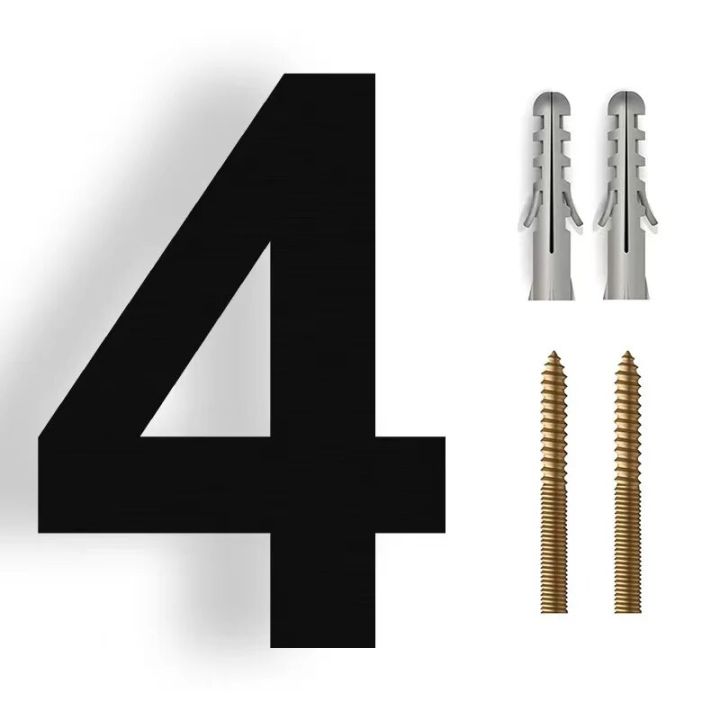 【Tech-savvy】 15/20/30cm Stainless Steel Apartment Door Numbers Black ...