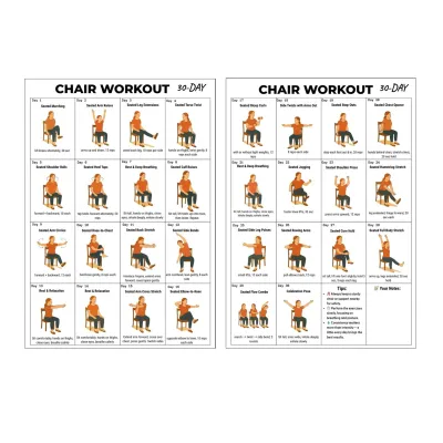 Ghxdryuru Elderly Exercise Guide Strength Building Tai Chi 2pcs Tai Chi Chair Exercise Posters for Seniors Beginners 10x8 Inch Frameless Fitness Schedule with Gentle Seated Poses for Flexibility Circulation