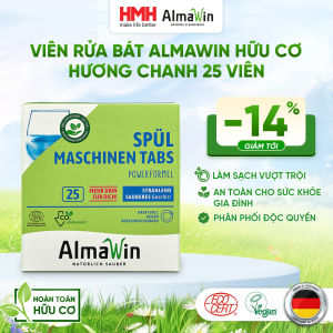 Combo Viên Rửa Bát 25 Viên + Nước Làm Bóng 500ml + Muối Rửa Bát 2kg Almawin Dùng Cho Máy Rửa Chén Máy Rửa Bát