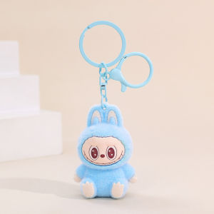 【CW】Labubu Plush Cartoon Keychain | Cute Soft Plush Doll Pendant | Bag Charm & Key Holder