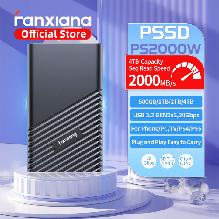 Fanxiang PS2000W Portable SSD 2000MB/s 1TB 2TB 4TB External Hard Drive