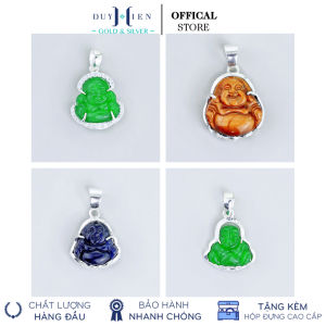 Mặt Dây Chuyền Bạc Duy Hiển Cho Bé Hình Tượng Đức Phật Di Lặc Nhiều Loại Đá Kiểu Dáng