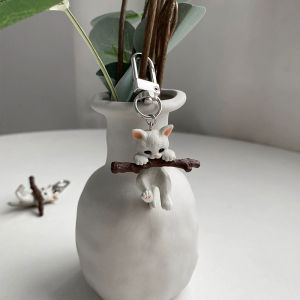 LYM Cute Kitten Car Keyring Lovely Cartoon Lucky Cat Key Chain Backpack Bag Pendant Gift For Women And Men