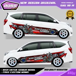 SIG 10 - STIKER DECAL MOBIL SIGRA CALYA ERTIGA KIJANG HRV MOBILIO PANTHER TERIOS GRATIS CUSTOM NAMA