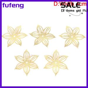 fufeng 50 cái bộ cổ điển kim loại hoa Filigree Slice Charms trang sức DIY Craft phát hiện
