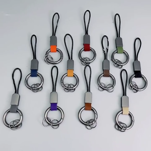 Reinforced Leather Key Organiser with Adjustable Wristband And Zinc Alloy Hook Lightweight Portable Key Holder