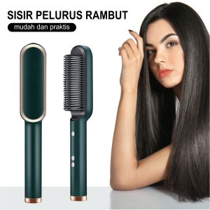 Sisir Catokan Rambut Smoothing - Pelurus Rambut Hair Straightener Curler 2in1