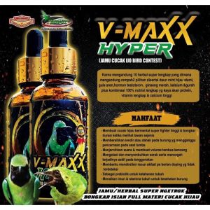 V-Maxx Hyper 20ml Multivitamin Penggacor Nutrisi Suplemen Doping Booster Supplement Cucak Ijo Juara