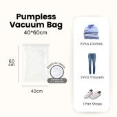 Mixshop Premium Pumpless Travel Vacuum Bag | Luggage Compression Storage Organizer