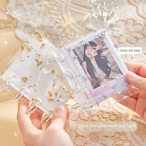 MMLUCK ปกบัตร PVC ที่เก็บการ์ดภาพเกาหลี รูปถ่ายบัตรประจำตัวขนาด 3 นิ้ว ของตกแต่ง ตัวป้องกันการ์ดไอดอล โฟโต้การ์ดแฟนสตาร์ แบบเกาหลี กระเป๋าใส่บัตร เพื่อน