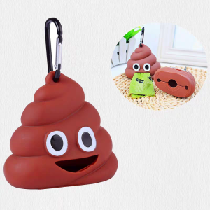 ที่ใส่ถุงเก็บอึ สูงแดด หมา แมว สัตว์เลี้ยง พร้อมห่วงเเกี่ยว รูปอุนจิ น่ารักสูงๆ