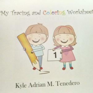Tracing and Coloring Worksheet for preschoolers and kindergartens