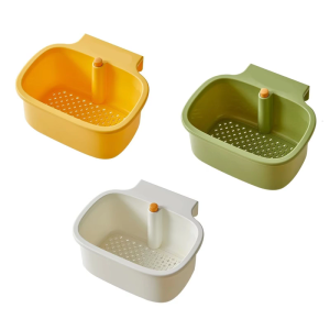 Corrosions Resistant Sink Mountable Organizers With Expandable Hook Secures Sponges While Filtering Cooking Residues