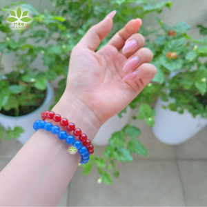 Q2026 Vòng Ngọc Agate đủ màu: trắng đen xanh dương xanh lá đỏ vàng 8li - Phong Thuỷ TUDO
