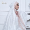 MAHKOTA786 - Mukena Sprinkle Aurora Diamond Mukenah Dewasa Jumbo Katun Premium Pearl Mutiara Tulle Tile Renda. 