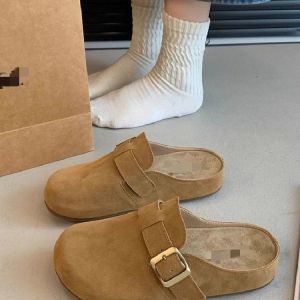 Free Shipping Thick-Soled Closed-Toe Slip-On Sandals For Women 2026 Autumn New Collection Easy-To-Wear Sandals