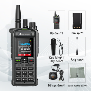 Bộ đàm Motorola GT12 Walkie Talkie VHF/UHF/FM chuyên nghiệp Công suất cao 20W 6800mAh Bộ đàm băng tần kép Using a distance of 2-20km Waterproof grade IP54