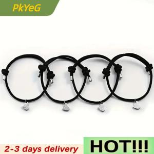 PkYeG Four-leaf Clover Magnetic Best Friendship Bracelets For 4pcs Women Men Magnet Heart Best Friend Forever Good Luck Bracelet Gift