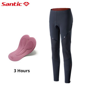 Santic Women Cycling Pant Shockproof 4D Padded Winter Windproof Fleece Thermal Bicycle Bike Tights Trouser