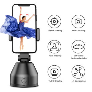 Auto Face Tracking Gimbal Phone Stabilizer for Vlogging 360° Rotation Tracking Selfie Stick Anti-Shake Foldable Gimbal with Tripod for Vlog Tiktok Live Streaming Phone holder