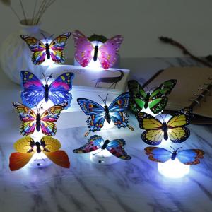 Atdiva Stiker Hiasan Dinding LED Kupu Kupu 3D & Lampu Tidur Mini Tempel