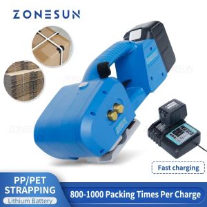 ZONESUN JD-PSE16 Handheld Electric Strapping Machine PP/PET Strip Belt Portable Lithium Rechargeable Battery Power Packing Tool