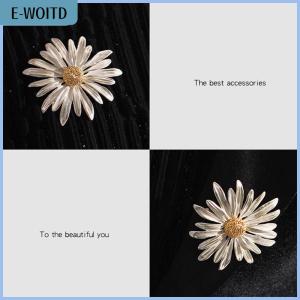 【E-WOITD】 Fashion Mori Daisy Flower Brooch For Girls Women Flowers Badge Backpack Suit Jacket Clothes Enamel Pins Corsage Party Gifts