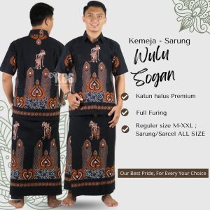 Setelan Koko+Sarung Batik Lengan Pendek Baju Koko Fashion Muslim PriaTerbaru Bahan Katun Premium WLS