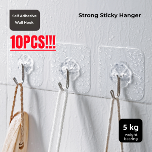UUOY 10/20PCS Self Adhesive Nails Wall Picture Hangers Without Nails Wall Hooks for Hanging 11 lbs Reusable Clear Photo Hook Heavy Duty Sticky Hooks Seamless Reusable Hook for Bathroom Shower