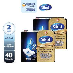 (Phân Phối chính hãng) Bông tẩy trang Silcot đắp dưỡng miếng đôi 40 miếng/hộp dùng tẩy trang và đắp dưỡng da siêu thích
