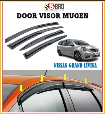 NISSAN GRAND LIVINA Mugen Door Visor Air Press Window Style Acrylic Wind Deflector (4PCS/SET)