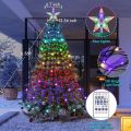 Smart Christmas Tree Lights with Ring Indoor Outdoor, 6.6FTx16 String 320 LED APP & Remote Control DIY Color Changing Christmas Tree Ring Lights Timing Music Sync for Christmas Tree Decorations. 