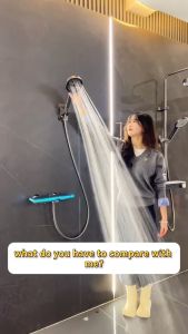New 8-Modes Oversized Panel Shower Head High Pressure Bathroom Handheld Shower Holder Set