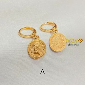 Anting Wanita Koin Juntai Lapis Emas Xuping Aksesoris Fashion