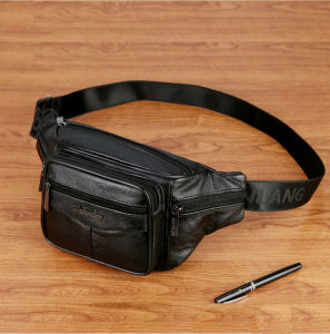 Genuine Leather Waist Bag Multifunction outdoor Run sling backpack Waist Pack Fanny Pack Belt Bag For Phone Pouch