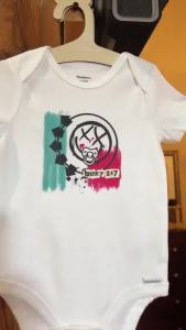 Punk Rock Bodysuit: Parody bodysuit of Blink 182 for a rock baby.Ideal gift for a rock-themed baby shower.Premium quality interlock cotton fabric now available! XNDZ