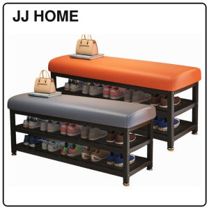 【JJ HOME】Minimalist Shoe Storage Bench with PU Leather Cushion/Multi-Tier Rack/Entryway Stool strorage