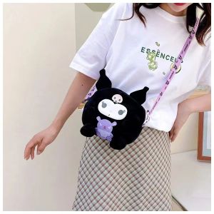 (SG Seller) Kawaii Kuromi Plush Crossbody Bags Cinnamoroll Anime Cartoon Shoulder Bag Doll Cute Soft Messenger Bag Girls Children Bag Kids Bag Birthday Gift-BB39
