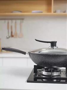 Sujie Wok Thickened Double-Sided  Stone Non-Stick Pan Flat Frying Pan Less Lampblack Cooking Pot Induction Cooker Applicable to Gas Stove