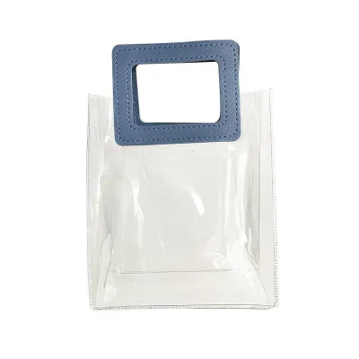 Square handle PVC hand-held gift bag Transparent mini Handbag Birthday Gift Wedding party Candy Bag