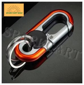 SPARKCART Duty Key Chain Anti-Loss Keychain with Double Keyrings Metal Car Keychains Car Fob Key Keychain Holder