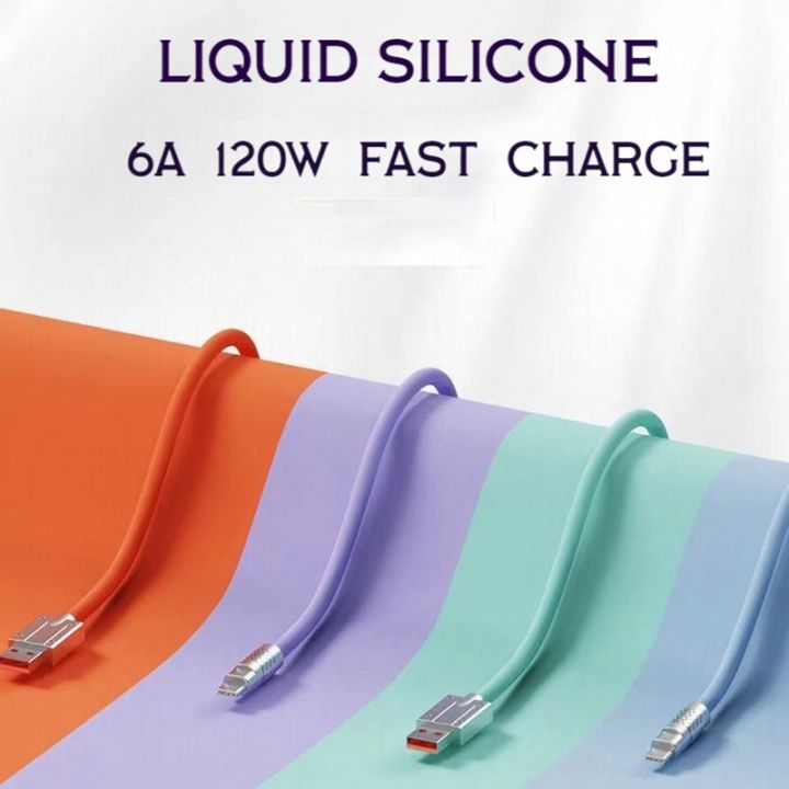120W Super Fast Charging Cable Plastic Liquid Silicone Micro USB TypeC
