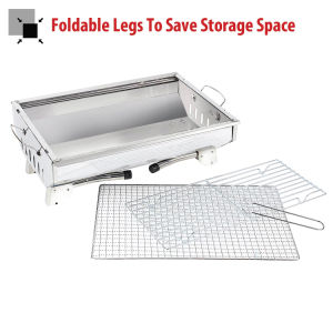 Stainless Steel Foldable Barbecue Grill Portable BBQ Charcoal Grill Stove Outdoor Smoke Cooking / Pemanggang Arang BBQ