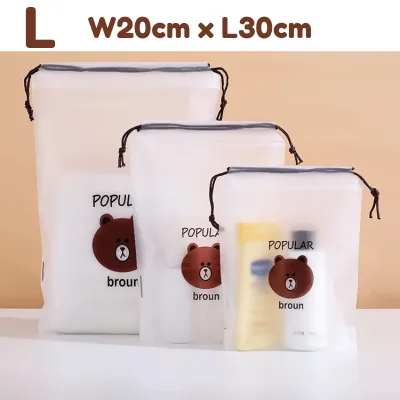 Reusable Transparent Waterproof Drawstring Pouch Gift Bag Goodie Bag - Transparent Packing Organizer Storage