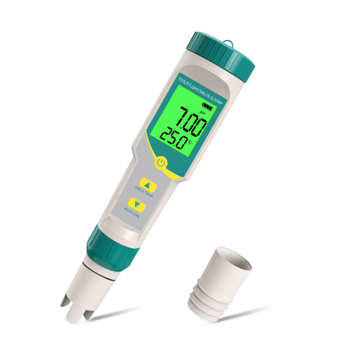 RCYAGO ปากกาวัดคุณภาพน้ำ7-In-1แบบพกพาสีเขียว,PH/TDS/Temp/ec/salinity/sg ...