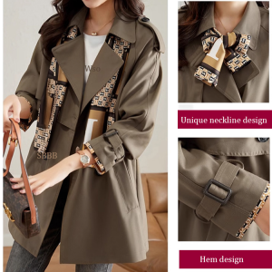 Casual Fashionable Jacket for Spring Autumn Ladies Stylish Women Urban Fashion Enthusiasts Mid-Length Trendy Body-Conscious
