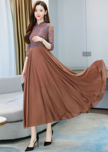 long dress wanita korea D7962/maxi dress wanita import korea terbaru