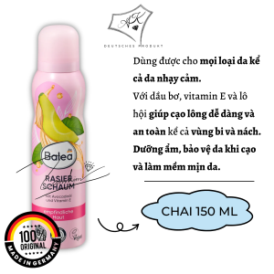 Bọt gel cạo lông tẩy lông nội địa Đức - Balea - Bơ sáp cạo lông toàn thân cho nữ
